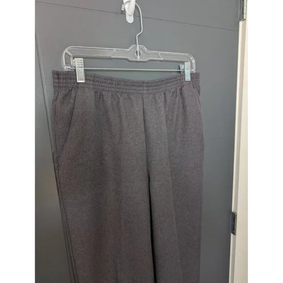 Donnkenny Classics Womens Charcoal Elastic Waist Pull-On Pants with Pockets - 16 - Picture 2 of 6